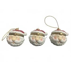 Santa Claus Ceramic Head Christmas Trinket Ornaments